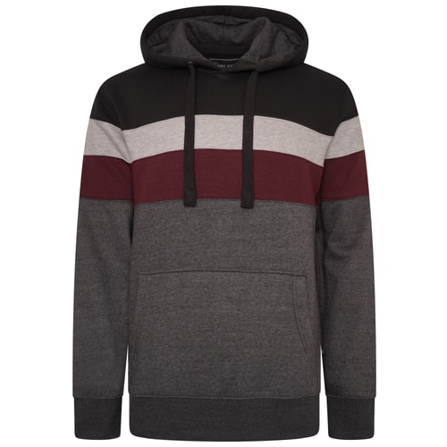 KAM Cut & Sew Panel Hoody Black